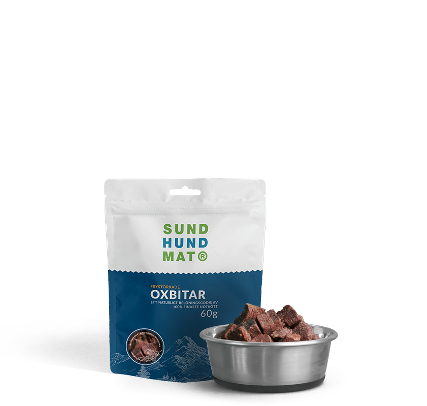 Sund Hundmat hundgodis - frystorkade Oxbitar 60 gr