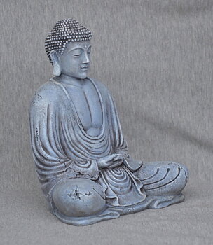 Lilla Grå Trädgårds-Buddha