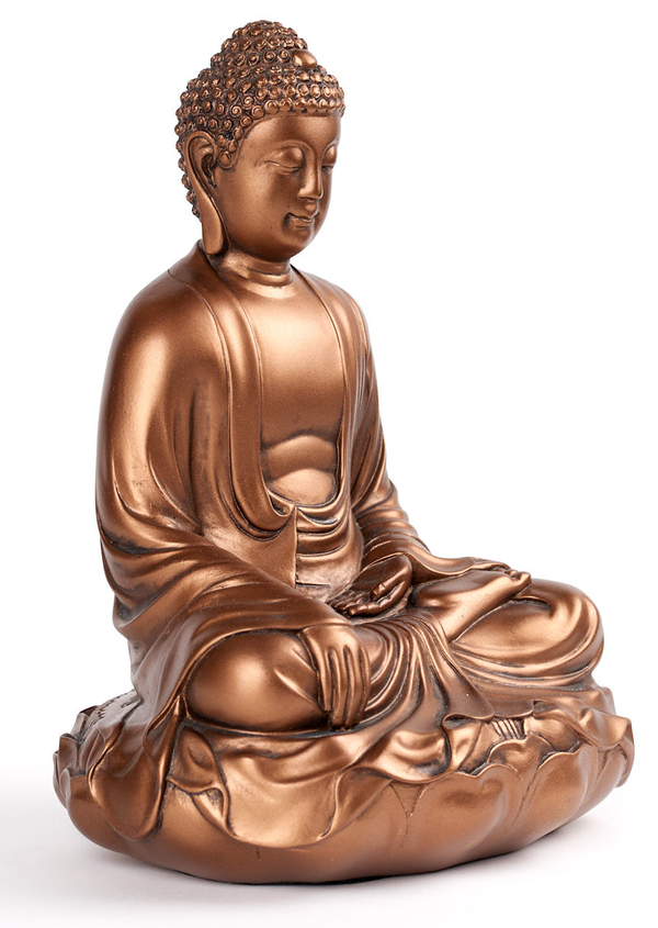 Bronsfärgad Buddha På Lotus