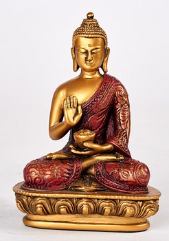 Buddha 13 Cm - Röd/Guld - No Fear