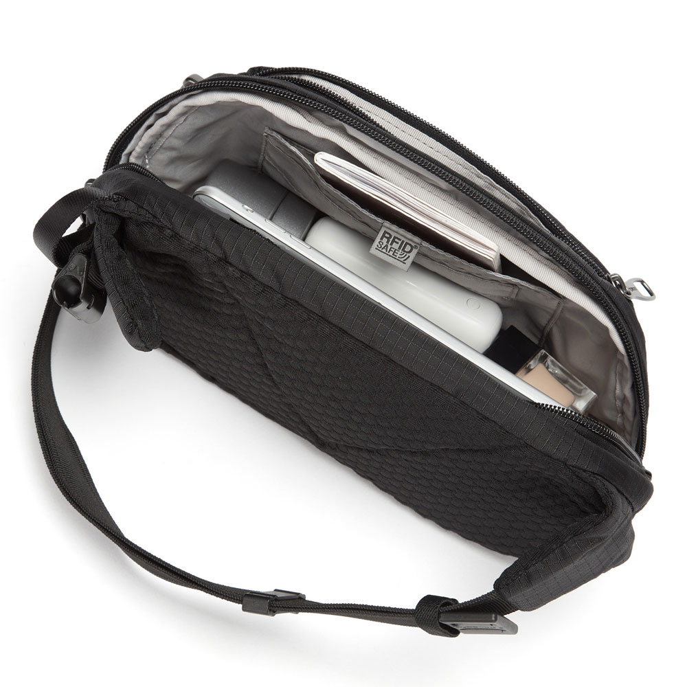 Stöldsäker midjeväska - PACSAFE V Anti-Theft Hip Pack Black - 7