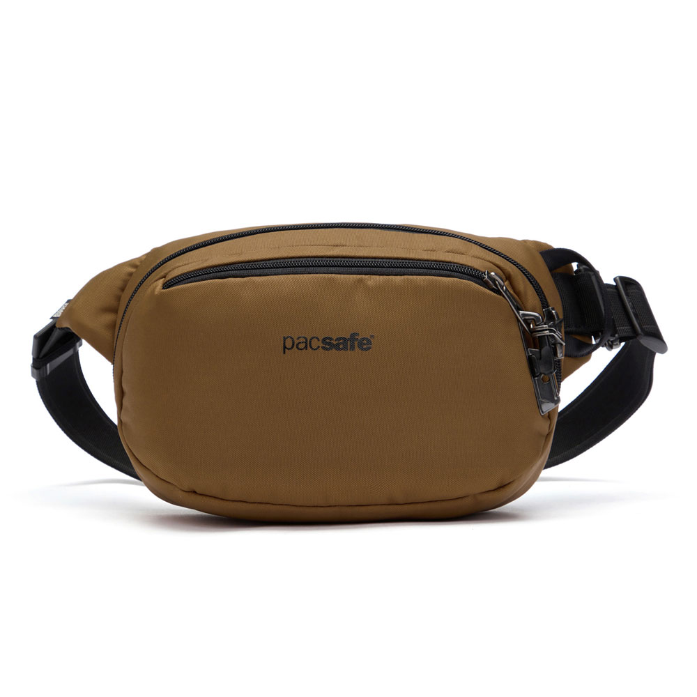 Stöldsäker midjeväska - PACSAFE Vibe 100  Recycled Anti-Theft Hip Pack Tan - 2