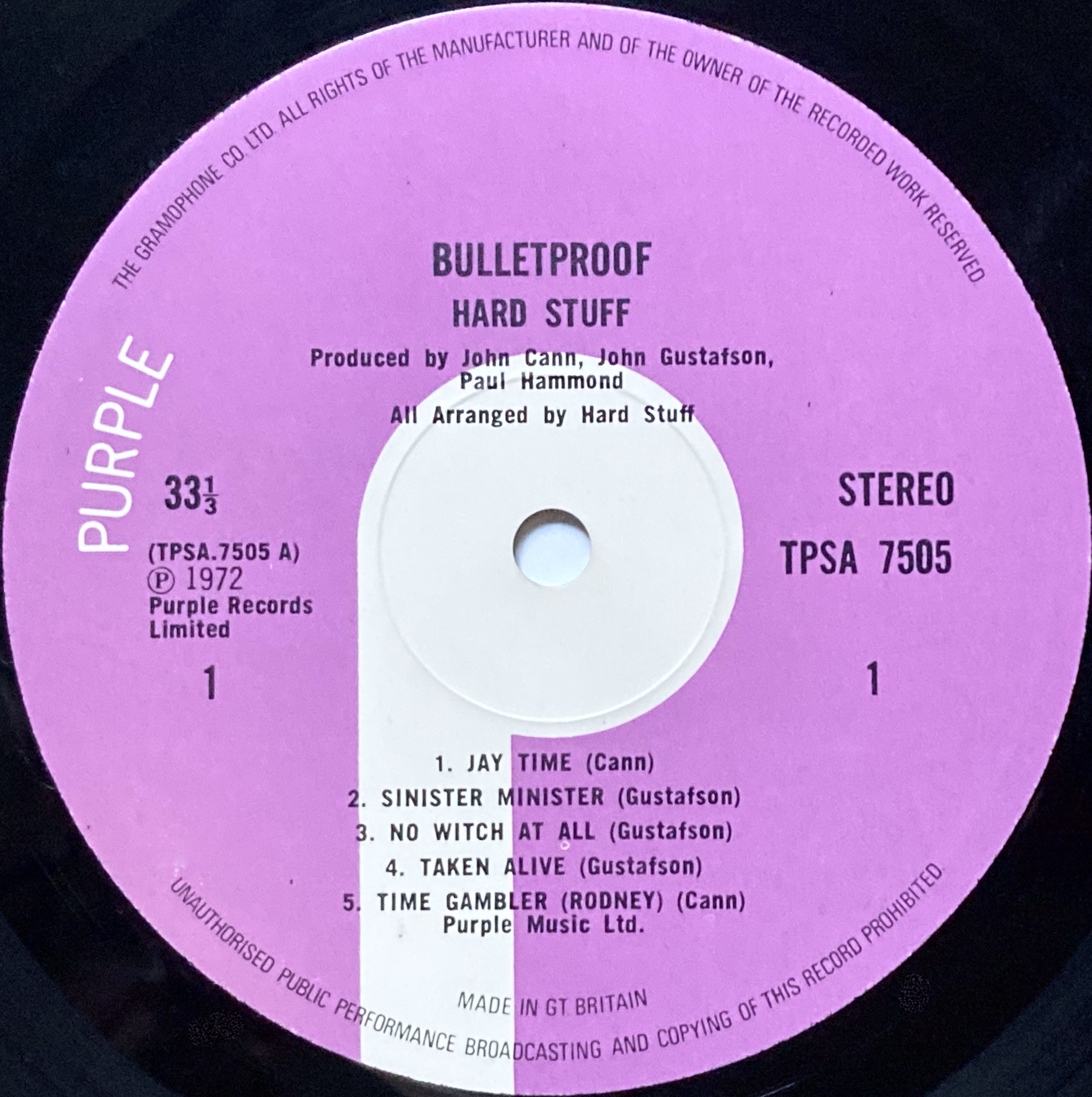 HARD STUFF - Bulletproof UK-orig LP 1972 - 4