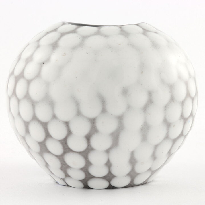 Ingrid Atterberg (Västkust 1943) Swelling Vase with White Dots 9 cm
