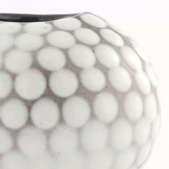 Ingrid Atterberg (Västkust 1943) Swelling Vase with White Dots 9 cm