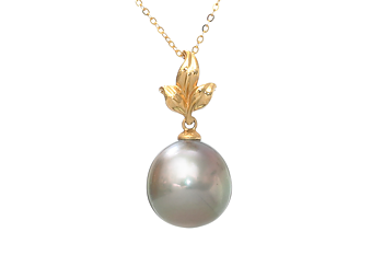 Großer Perlenanhänger Tahiti in Gold 11–12 mm