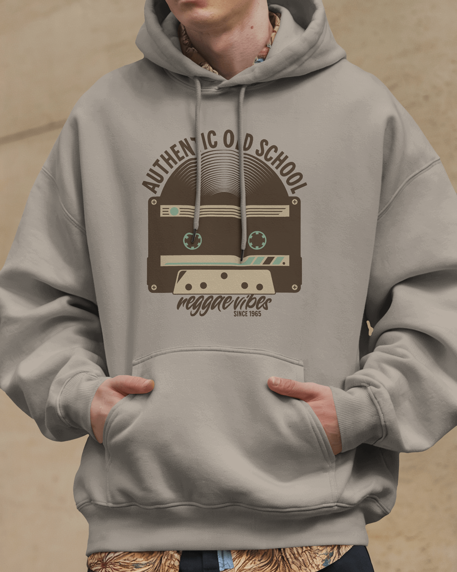 Authentic Old School Hoodie Stone Blue / Sand