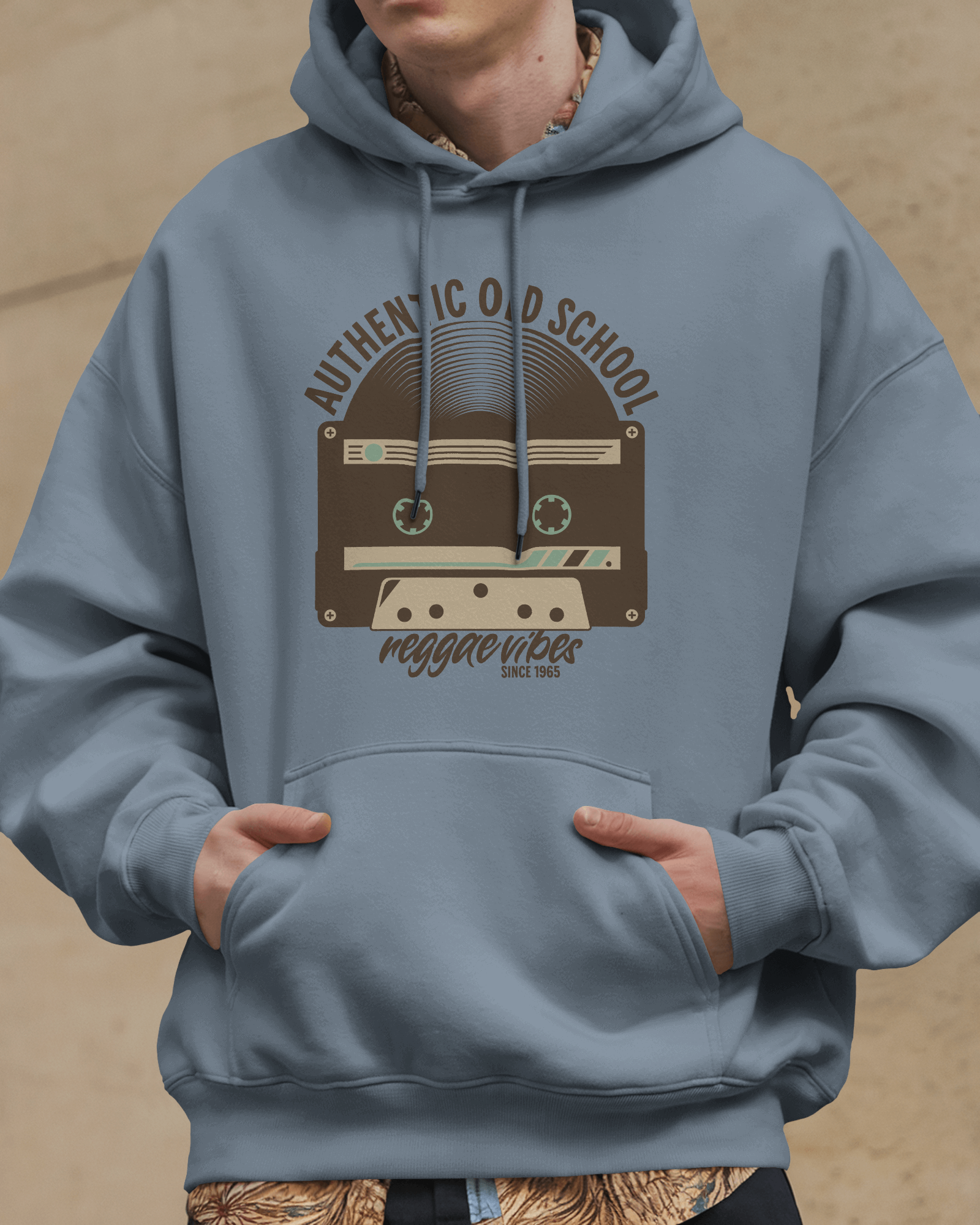 Authentic Old School Hoodie Stone Blue / Sand