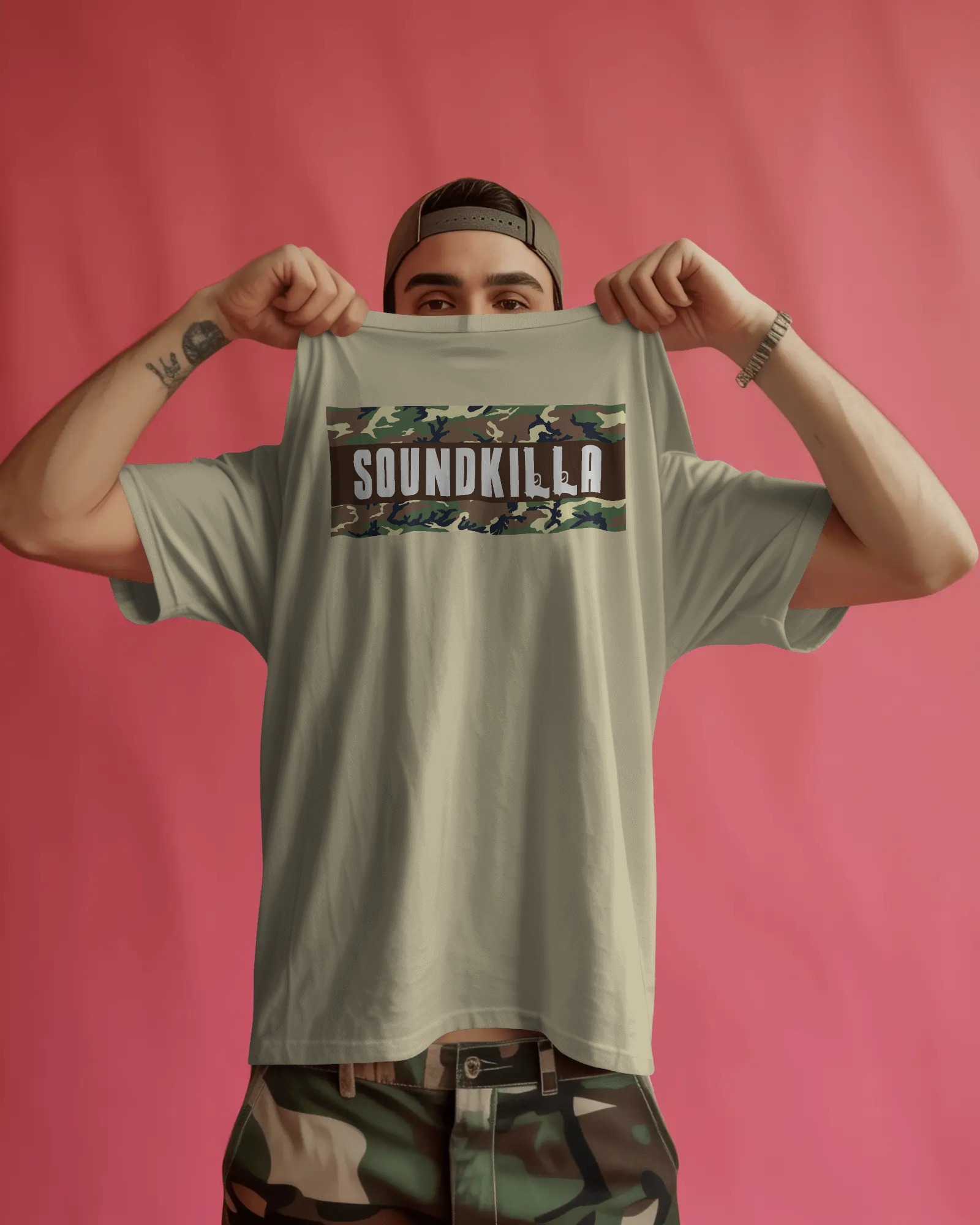 Soundkilla Camo T-shirt Natural