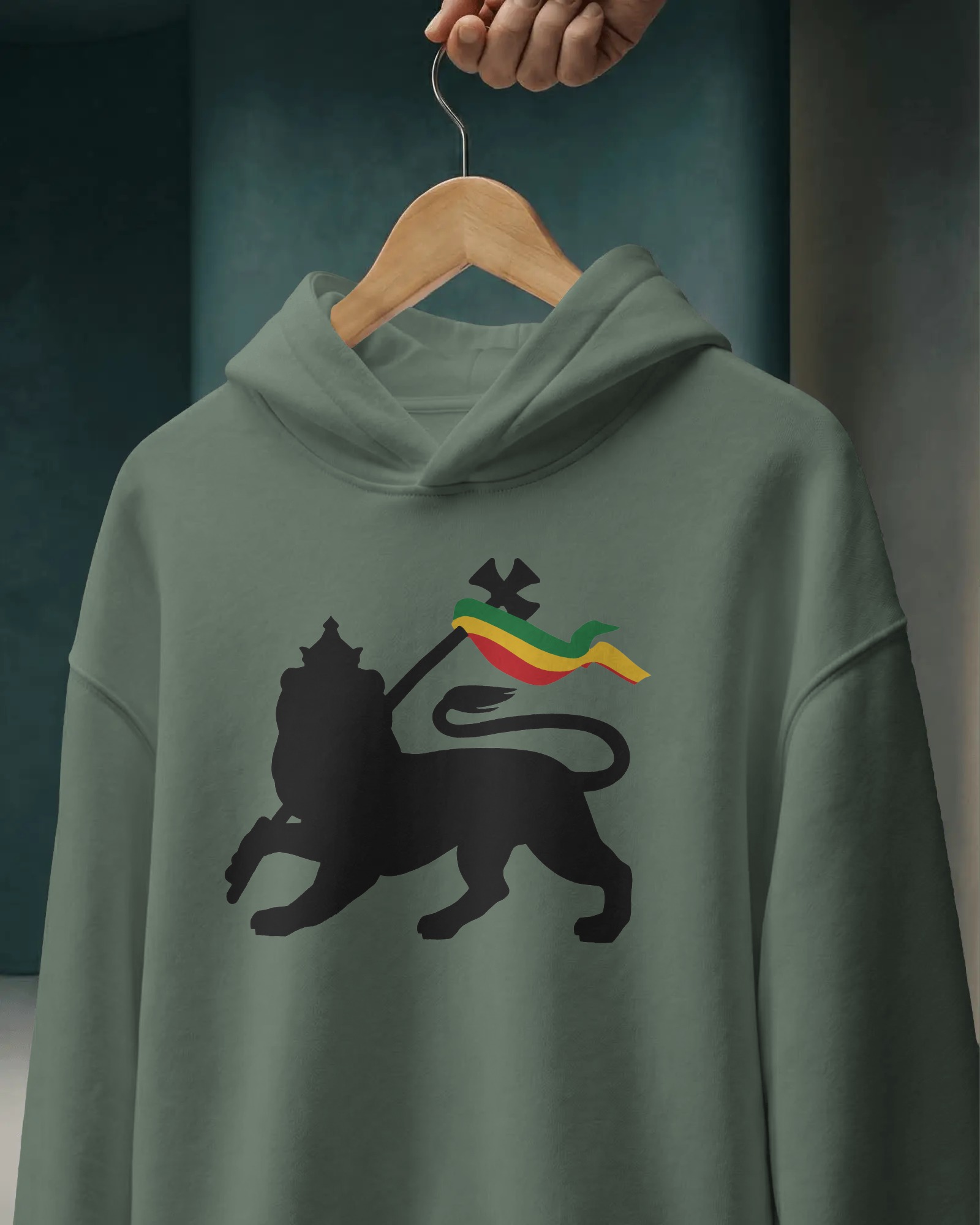 Conquering Lion Hoodie Military Green