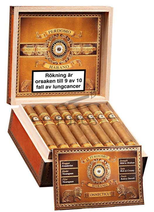 Perdomo Habano Bourbon Aged Connecticut Robusto Cigarrlåda 24-pack
