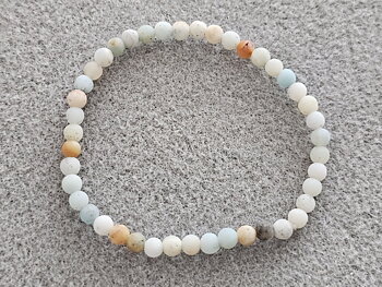 4mm matte amazonite-multi bracelet 19cm