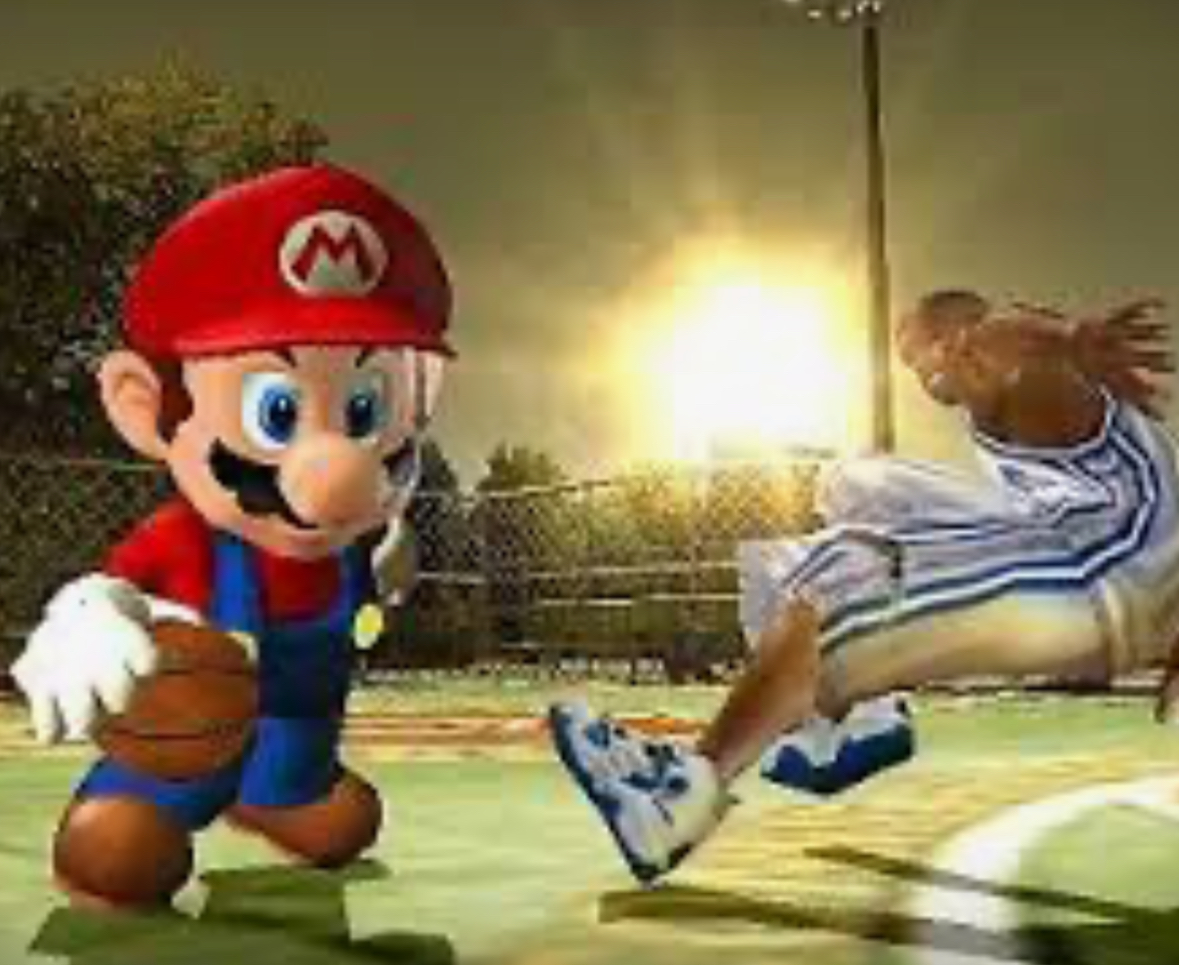 NBA Street V3 med Super Mario - GC - 2