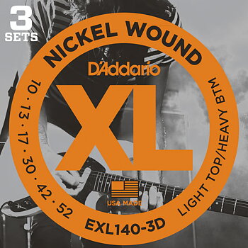 D'Addario EXL140-3D Light Top / Heavy Bottom 010-052 (3-Pack)