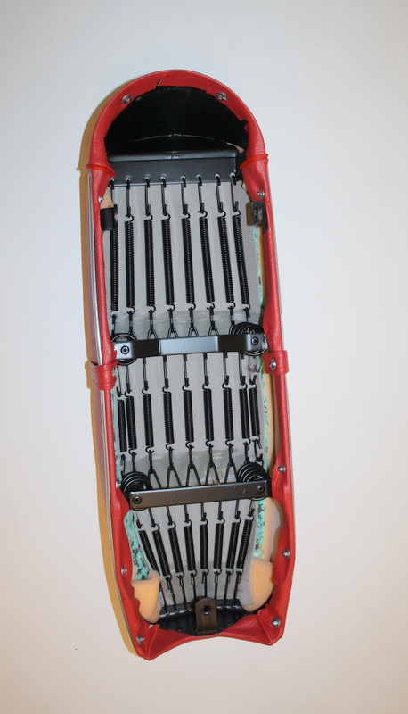 Sadel komplet rød Zündapp, langt sæde. 1967-74 - 3