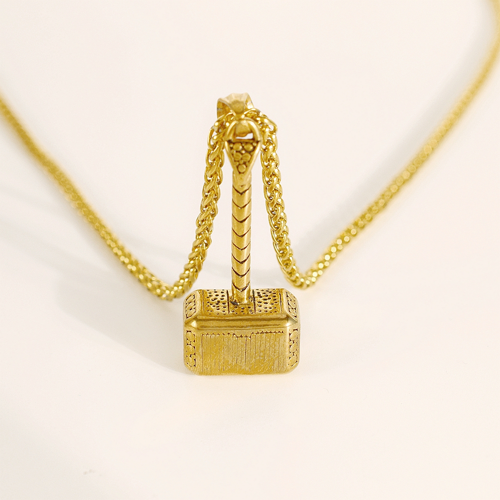 Halskæde Thor's Hammer Classic Gold Edition - 316L Stål Guld - 2