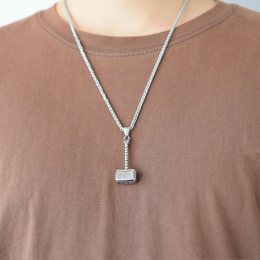 Necklace Thor's Hammer Classic Steel Edition - 316L Steel Silver - 4