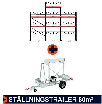 Paket 3 Ställning 9x6m + gaveltopp + trailer