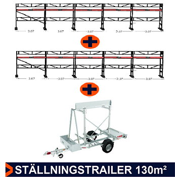 Paket 2 Ställning 2 st 15x4m + trailer