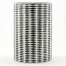 Stig Lindberg (Domino 1954) Black/White Cylinder Vase with Geometric Decor 15 cm