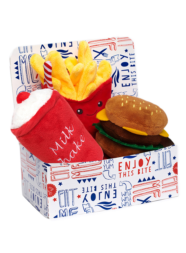 Urban Pup Hundleksak Hamburgare Meal Deal Box 3-Pack