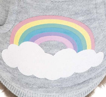 Trixie Hundtröja Rainbow Falls Hoodie X-Small 30cm Ljusgrå