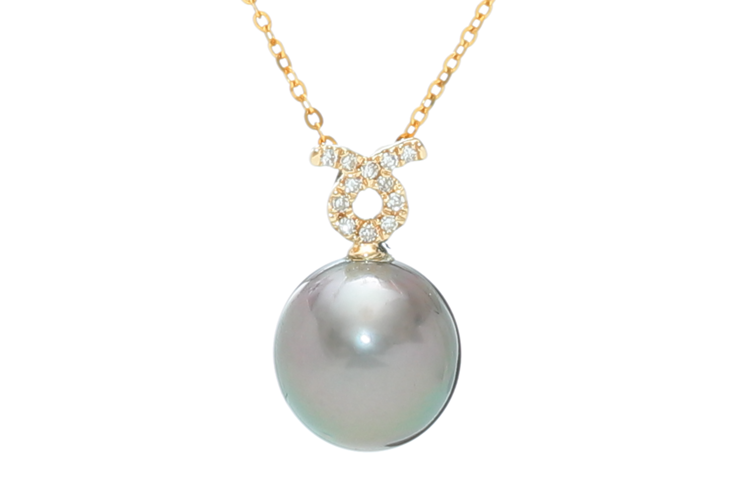 Toro-20 Apr /21 Mag, pendente con perla di Tahiti in oro e diamanti