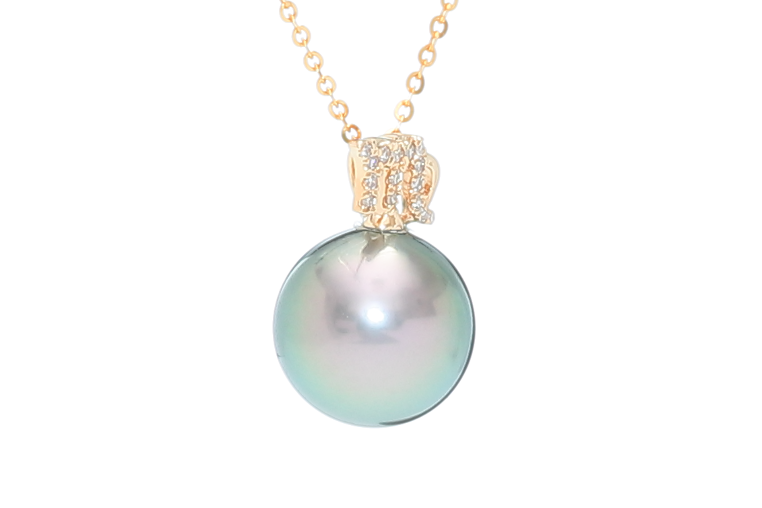 Virgo - 23 ago / 22 sep, colgante con perla de Tahiti en montura de oro y diamantes - 3