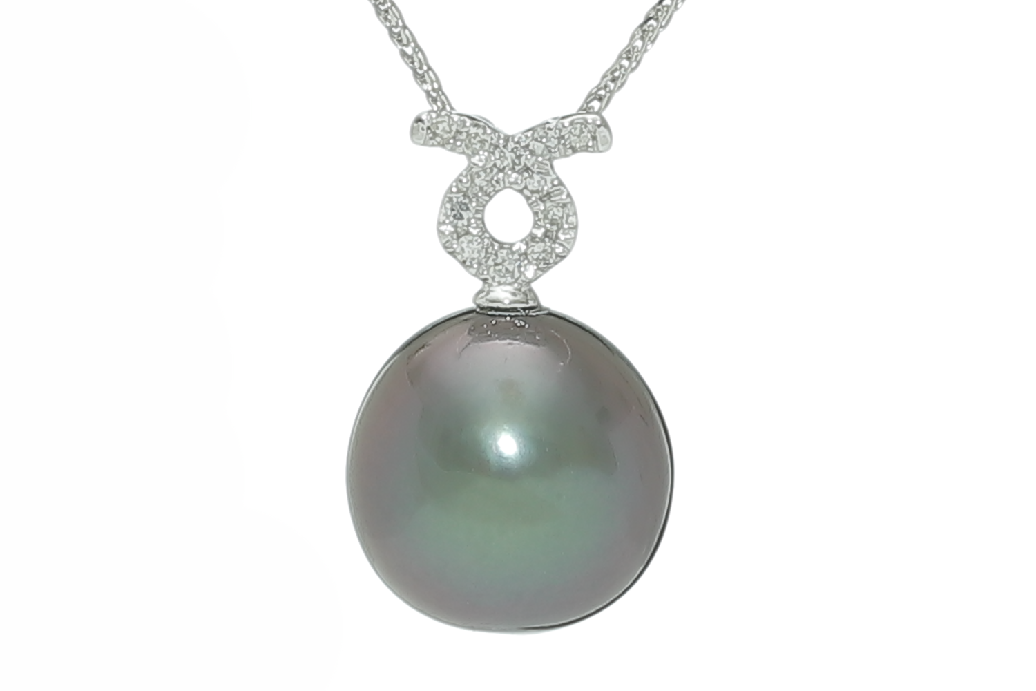 Tauro - 20 abr / 21 mayo, colgante con perla de Tahiti en oro blanco y diamantes