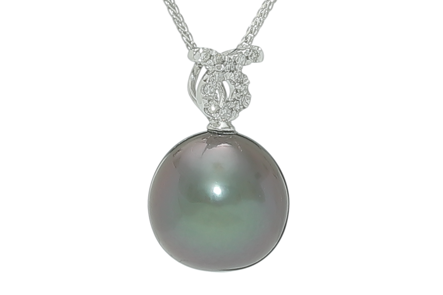 Tauro - 20 abr / 21 mayo, colgante con perla de Tahiti en oro blanco y diamantes - 2