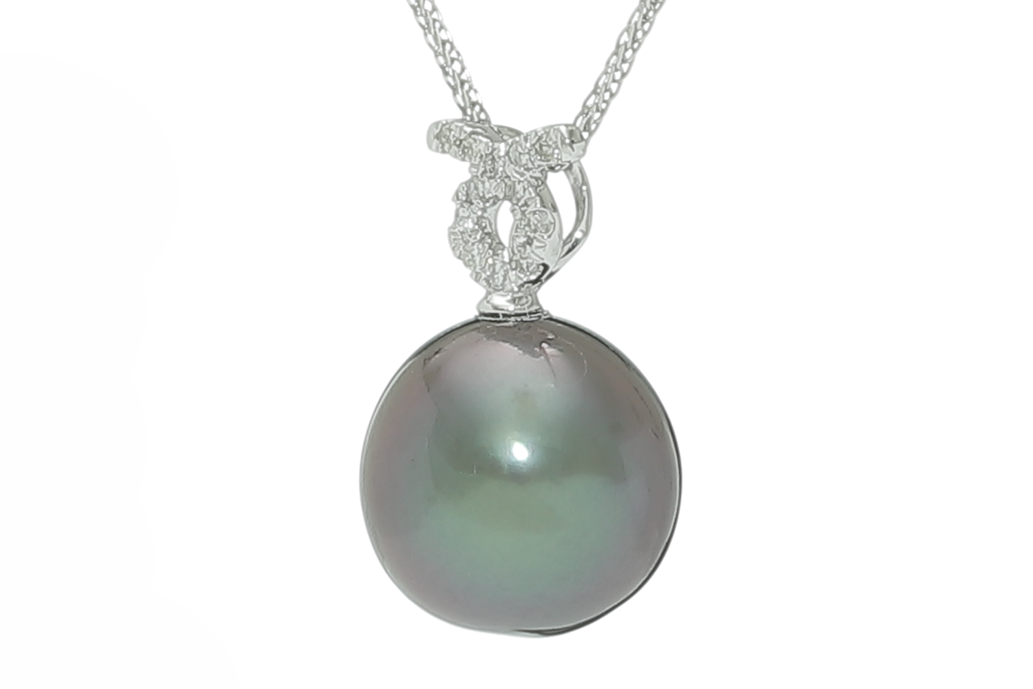 Tauro - 20 abr / 21 mayo, colgante con perla de Tahiti en oro blanco y diamantes - 3