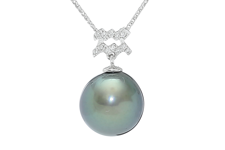 product-image Wassermann – 20. Januar/18. Februar, Perlenanhänger Tahiti mit Weißgold und Diamanten