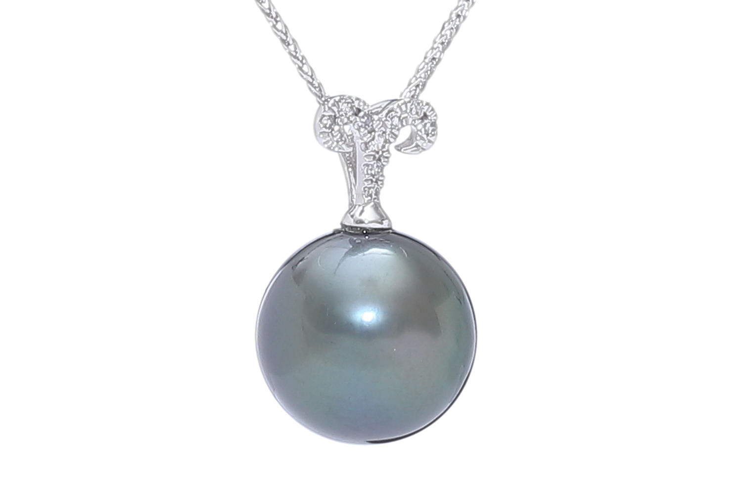 Widder – 21. März/19. April, Perlenanhänger-Tahiti mit Weißgold und Diamanten - 2