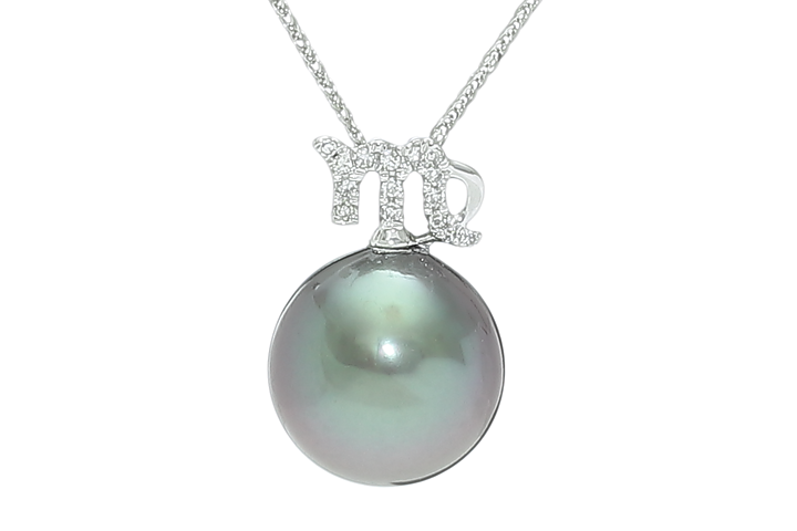 product-image Jungfrau – 23. August/22. September, Perlenanhänger Tahiti mit Weißgold und Diamanten