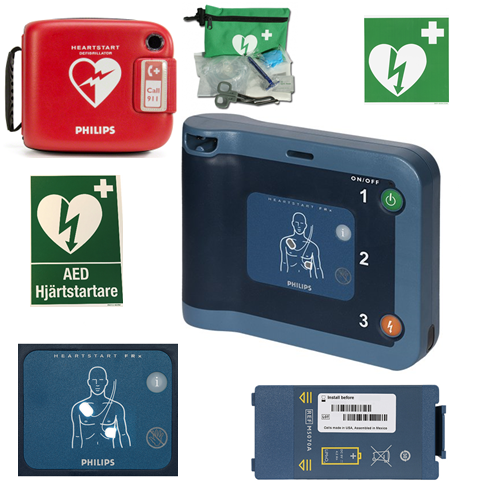 Philips Heartstart FRX. Inklusive helförsäkring, original bärväska, skyltmaterial m.m. 