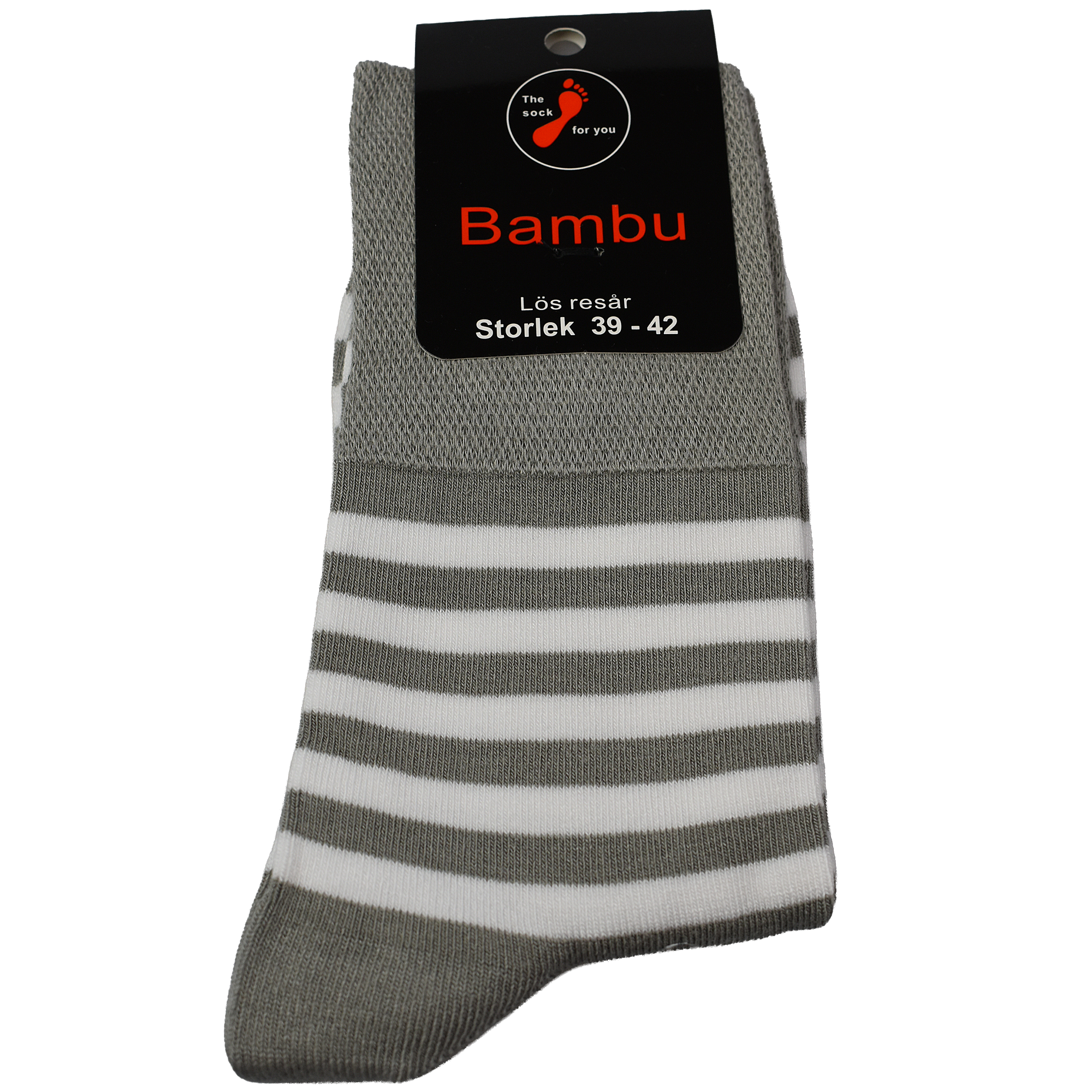 Randig Bambu lös resår - Utan tåsöm 4 par - 7
