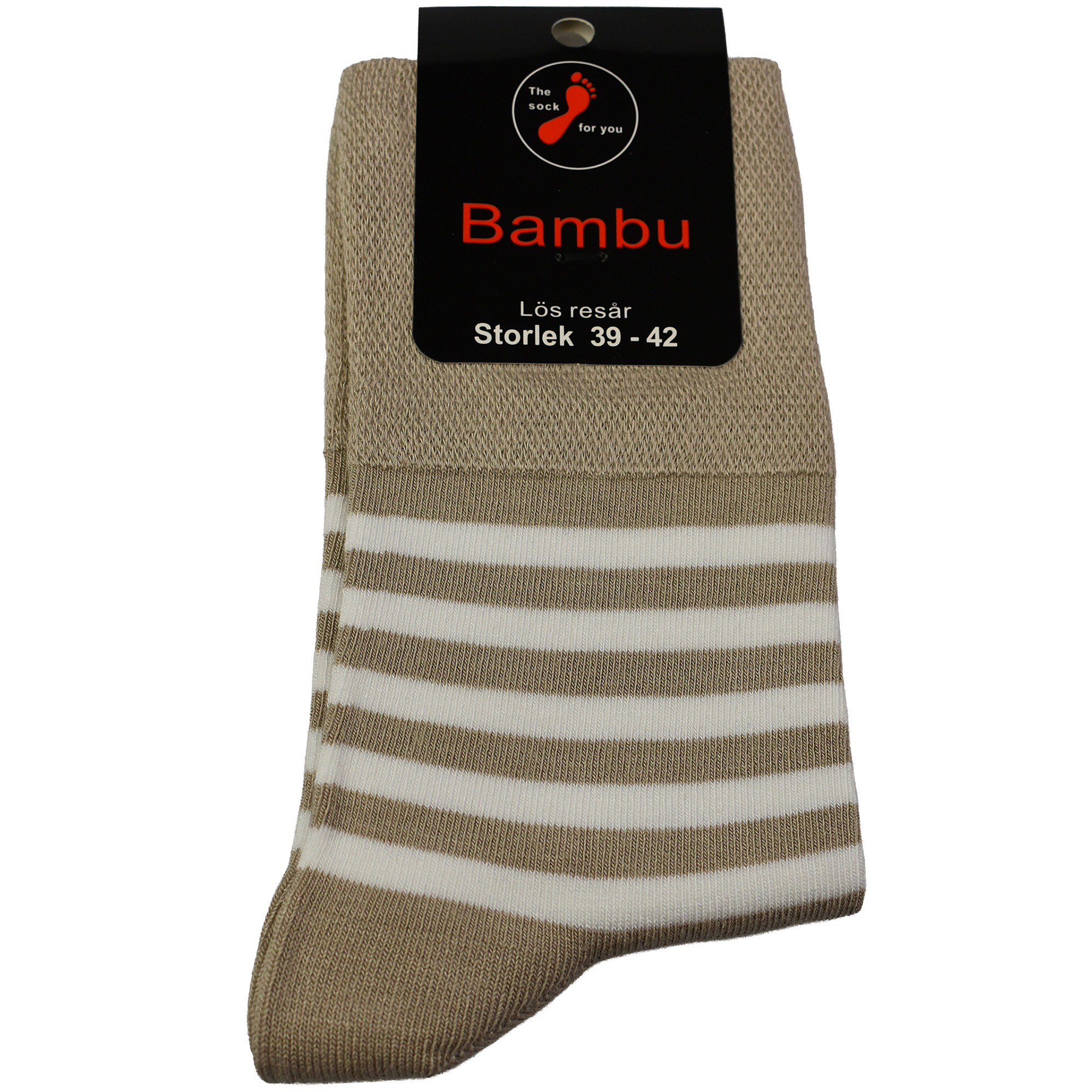 Randig Bambu lös resår - Utan tåsöm 4 par - 5