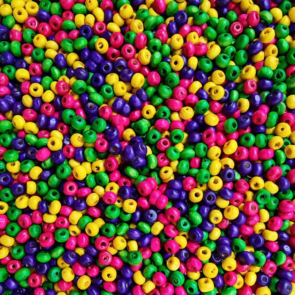 Träpärlor mixade ca 1000st seedbeads