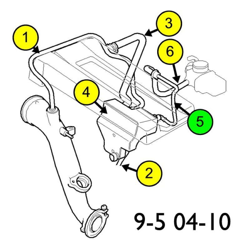Hose crank house vent 9-5 04-10 (5) - 3