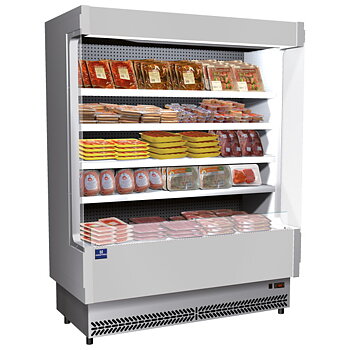 Refrigerated display for pre-packed meat products, 0 ° C to + 2 ° C