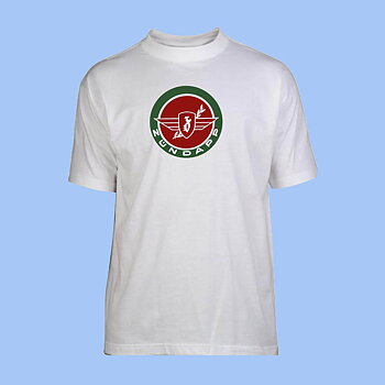 Klassisk T-shirt i 100 % bomuld, god kvalitet med stort tryk på brystet.