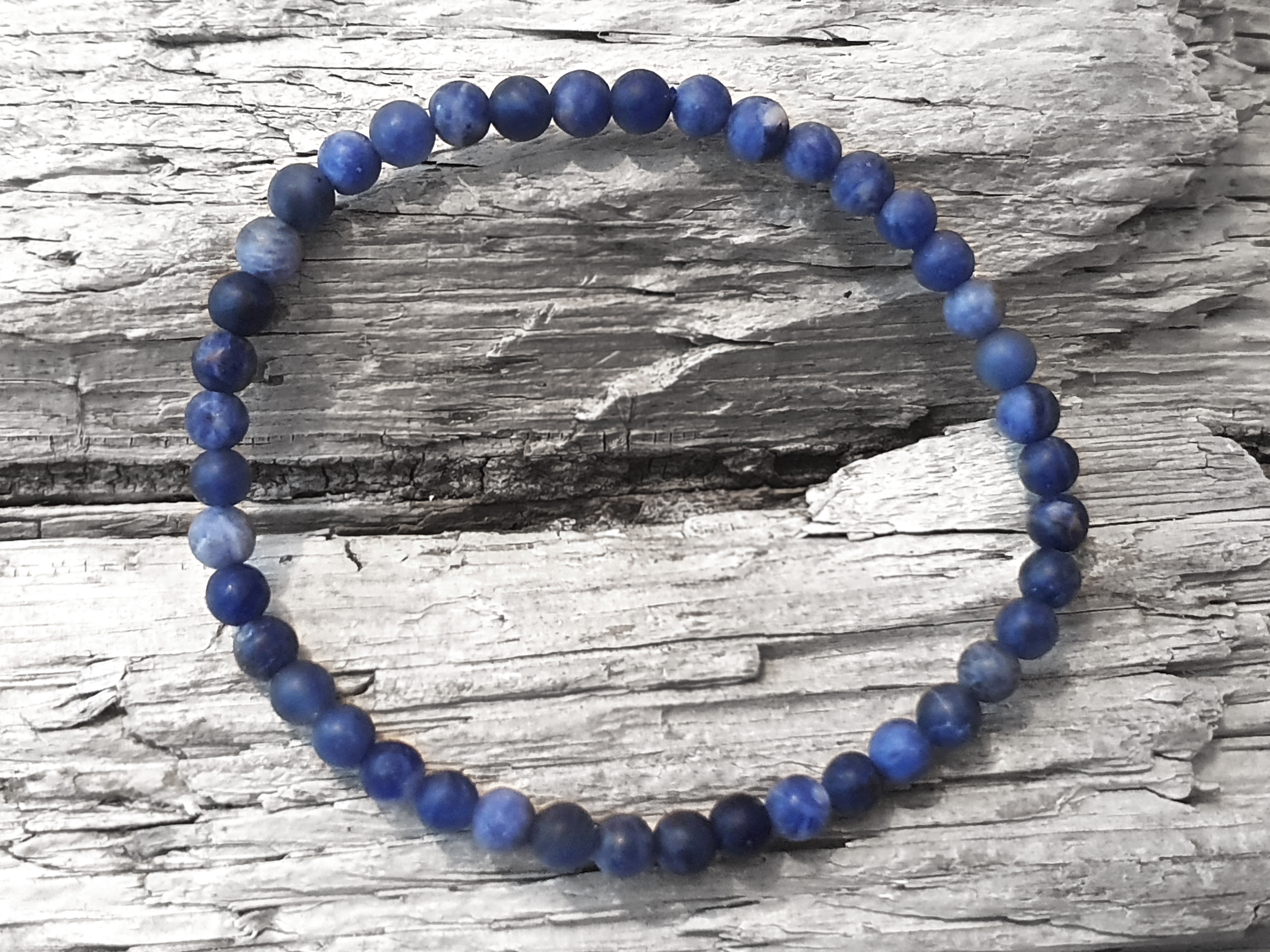 Sodalit 4mm matt armband 19cm
