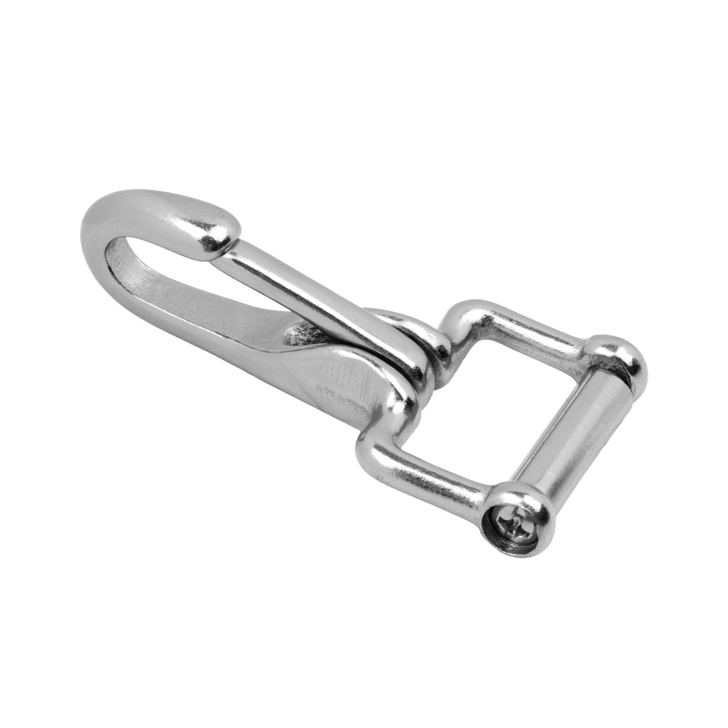 Snap hook with detachable loop, 7 cm, silver - 6