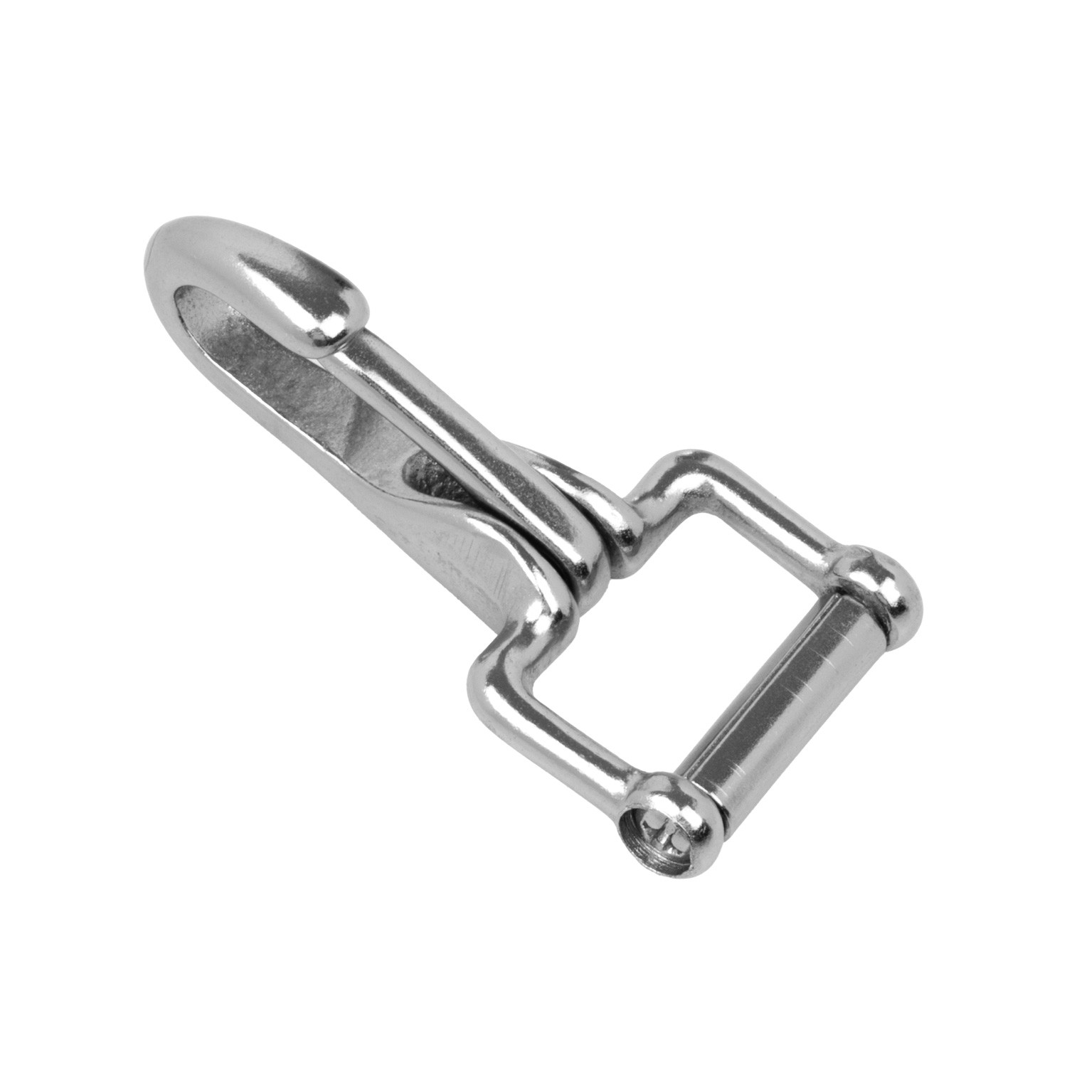 Snap hook with detachable loop, 7 cm, silver - 5