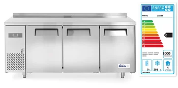 Freezer with three doors and rear edge, 390 L