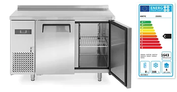 Freezer with two doors and rear edge, 220 L