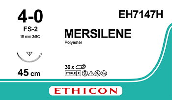 Mersilene suture 4-0, EH7147H, FS-2 needle, 45 cm green