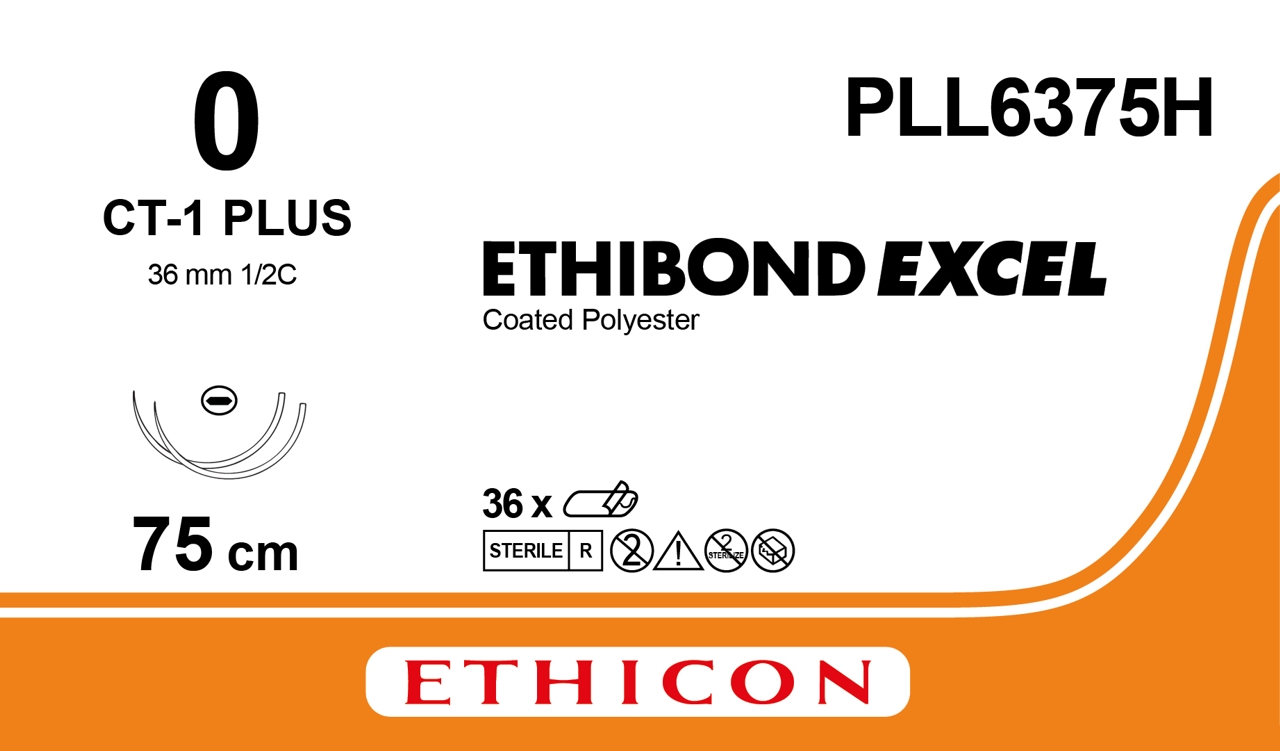 Ethibond sutur 0, PLL6375H, 2XCT-1 75 cm green