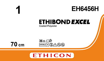 Ethibond suture 1, EH6456H, 2X70 cm green