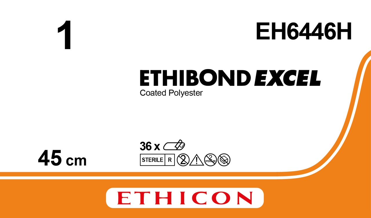 Ethibond suture 1, EH6446H, 6X45 cm green